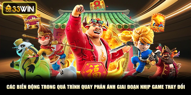 Các biến động trong quá trình quay phản ánh giai đoạn nhịp game thay đổi