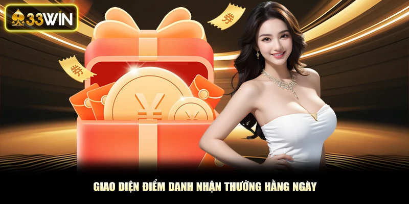 Giao diện điểm danh nhận thưởng hằng ngày