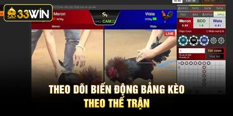 Theo dõi biến động bảng kèo theo thế trận
